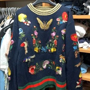 Gucci style navy sweater